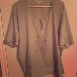 SOLD Banana Republic XL Gray Sequin Top